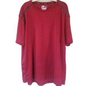 Russell 2XL Red Dri-Power Training Shirt | Men’s Sport Tee w/ Tech Fabric *Read*